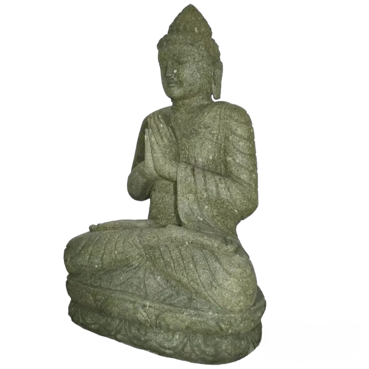 Estatua de Buda Grande Escultura Piedra Volcánica Hijau 120cm