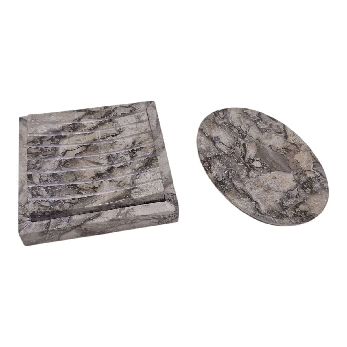 Kit Banheiro Lavabo Dispenser Saboneteira Mármore Vulcânico