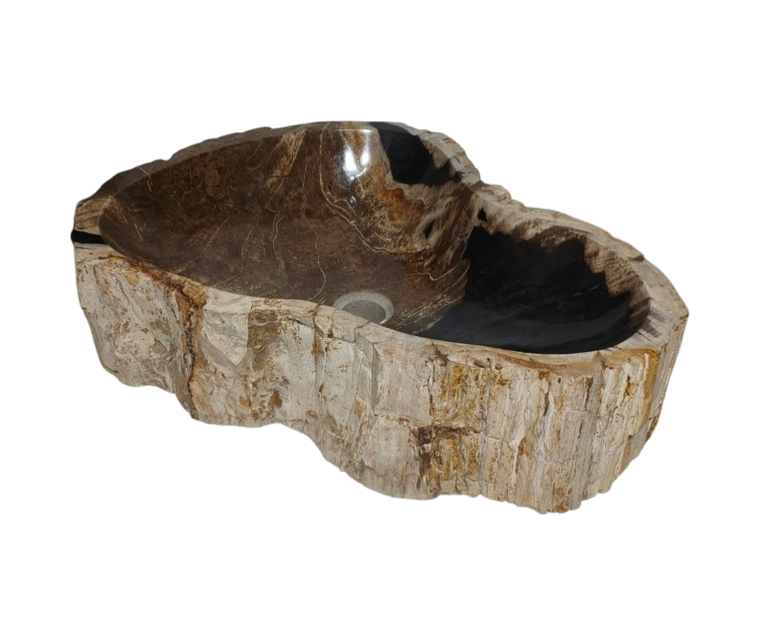 Cuba Sobrepor Apoio Pedra Natural Madeira Petrificada