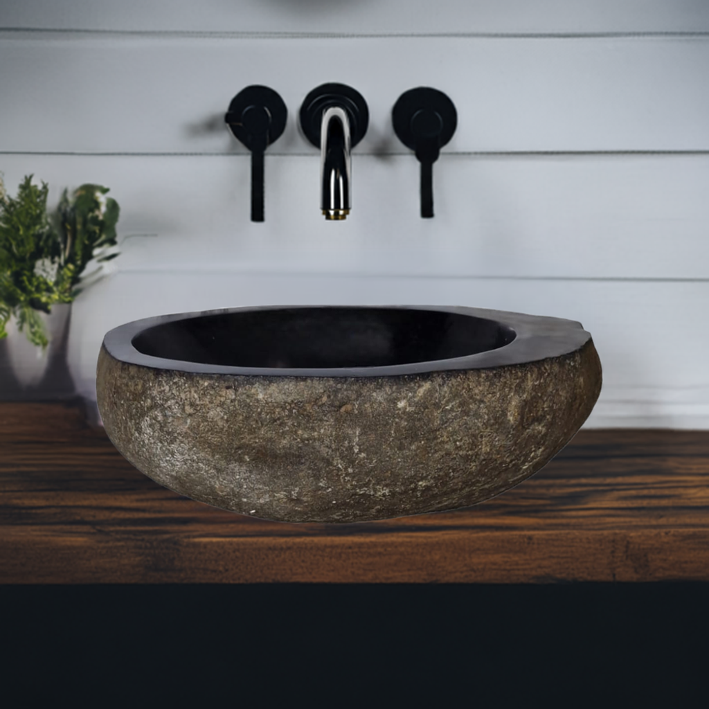 Cuba Pedra Natural River Stone Grey Importada Indonésia Bowl #281