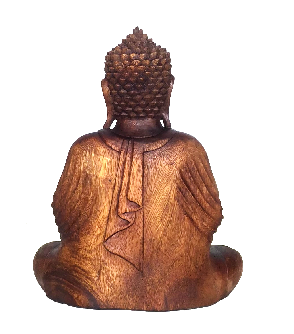 Estátua Buda Decorativo Madeira 30cm