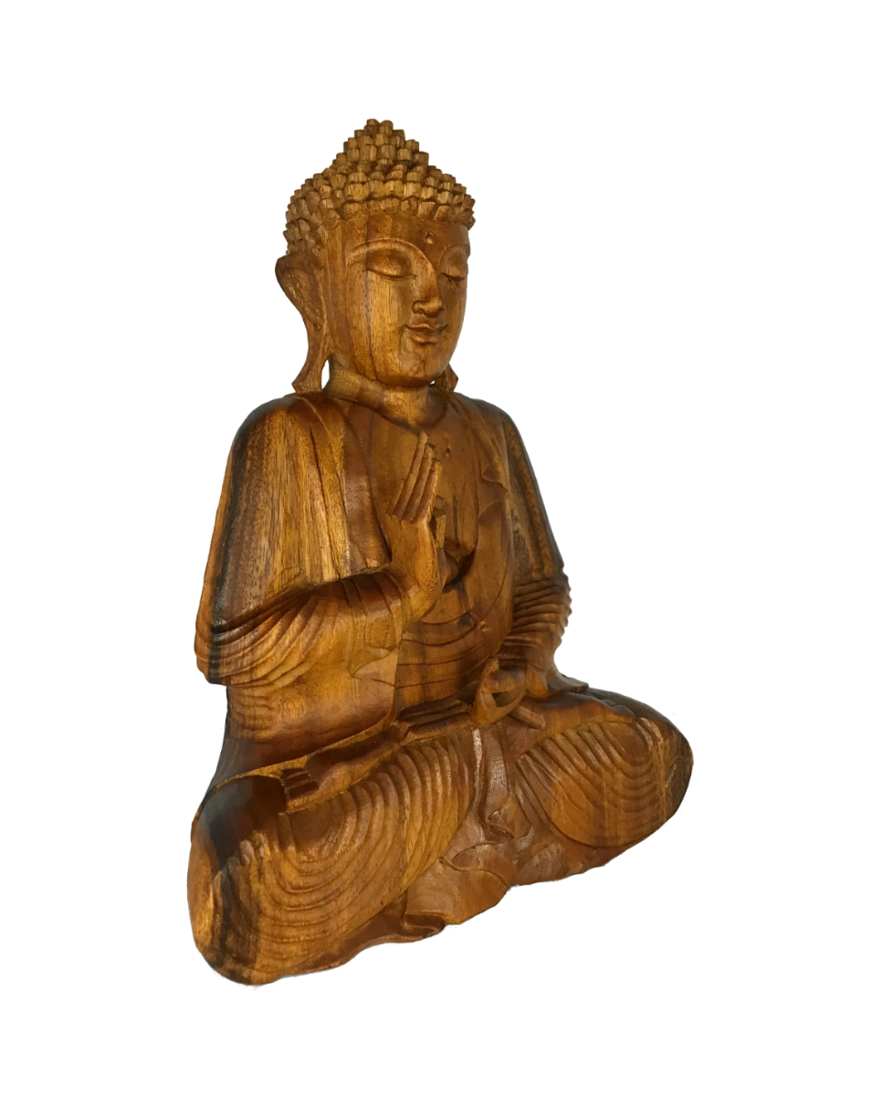 Escultura Buda Decorativa Madera 40cm