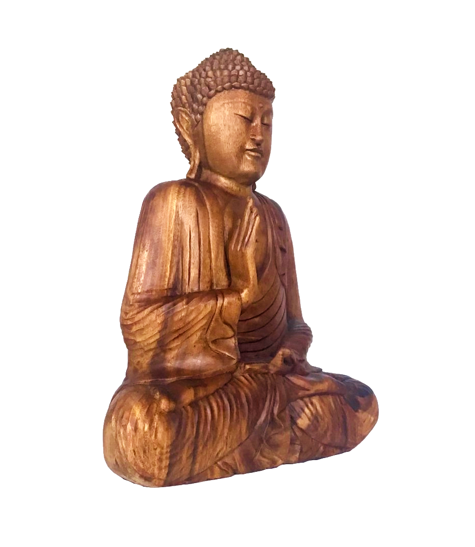 Estátua Buda Decorativo Madeira 60cm