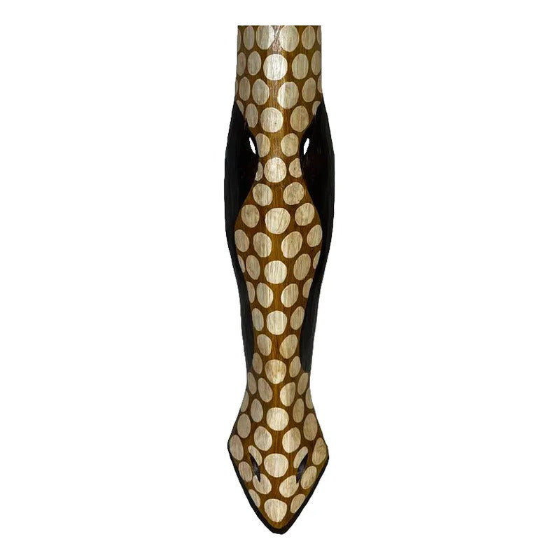 Máscara Decorativa Carranca Madeira Escultura Bali - 2 Pcs Marrom