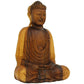 Estátua Buda Decorativo Madeira Decoração Escultura - 43cm Marrom Madeira Natural