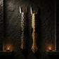 Máscara Decorativa Carranca Madeira Escultura Bali - 2 Pcs Marrom