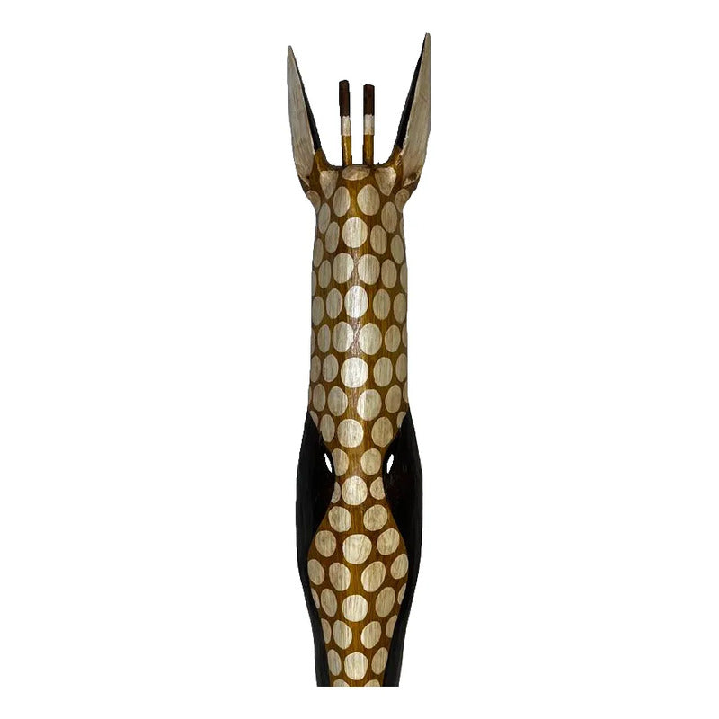 Máscara Decorativa Carranca Madeira Escultura Bali - 2 Pcs Marrom