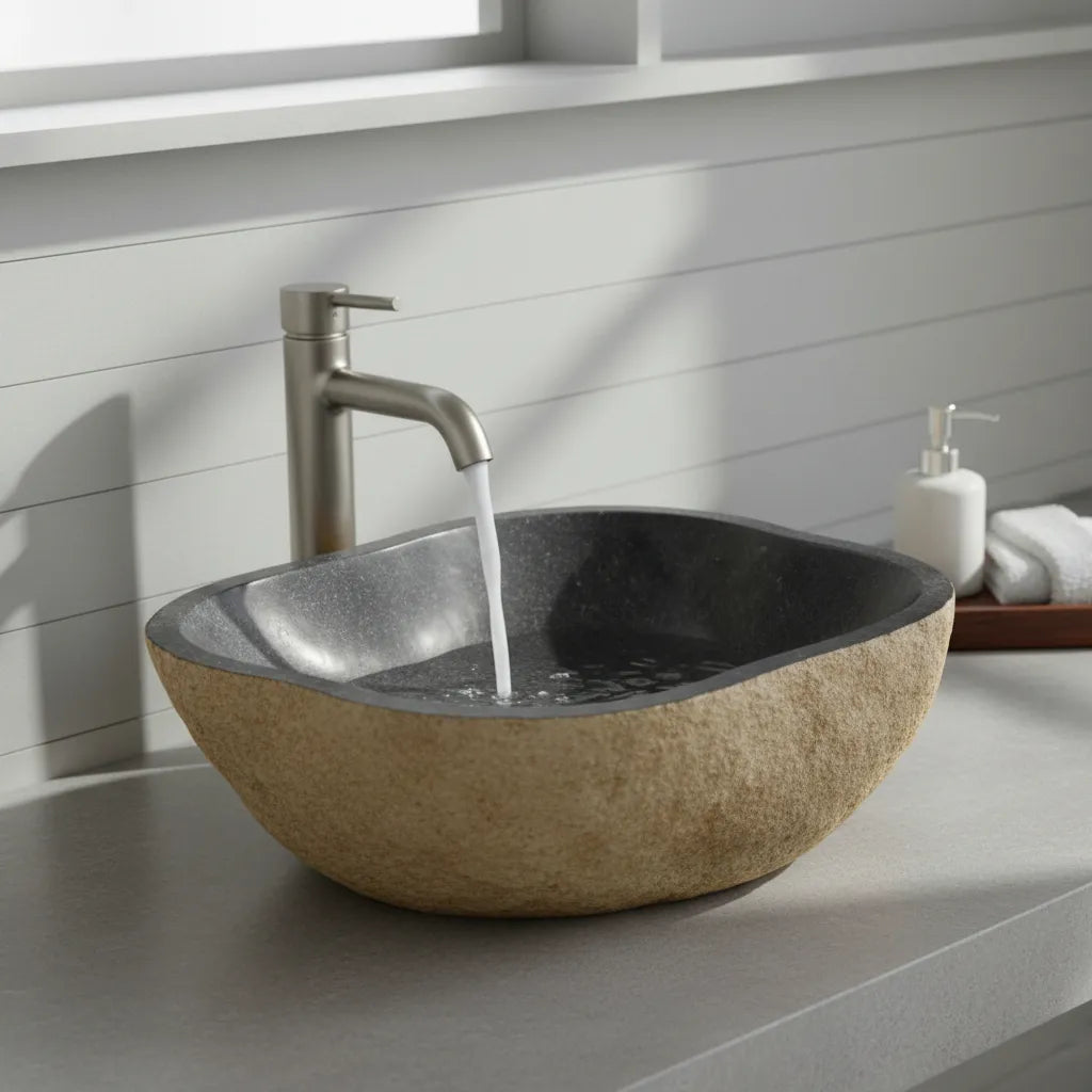 Cuba Lavabo Banheiro Pedra Natural River Stone Importada