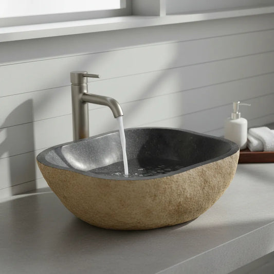 Cuba Lavabo Banheiro Pedra Natural River Stone Importada