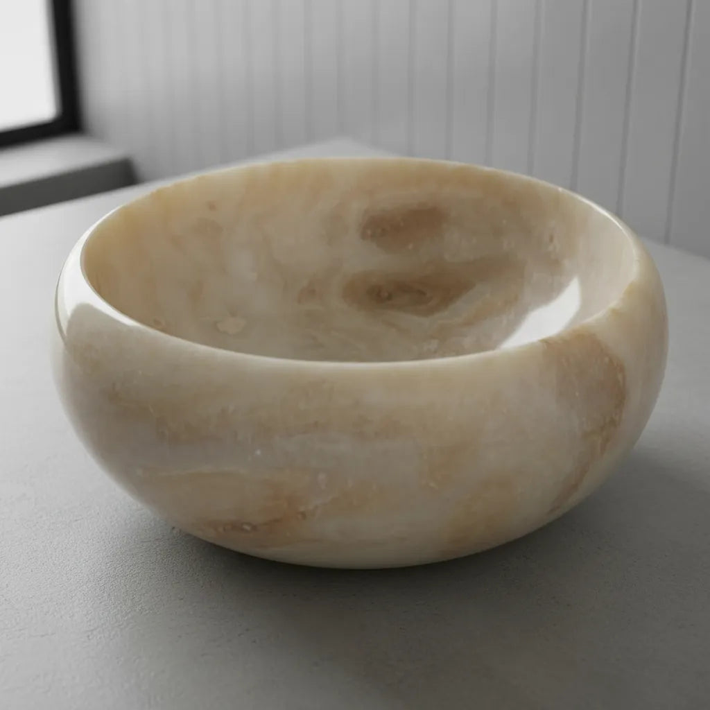 Cuba Pedra Vulcânica Natural Ônix Round