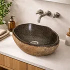 Cuba Lavabo Banheiro Riverstone Pedra Natural Importada