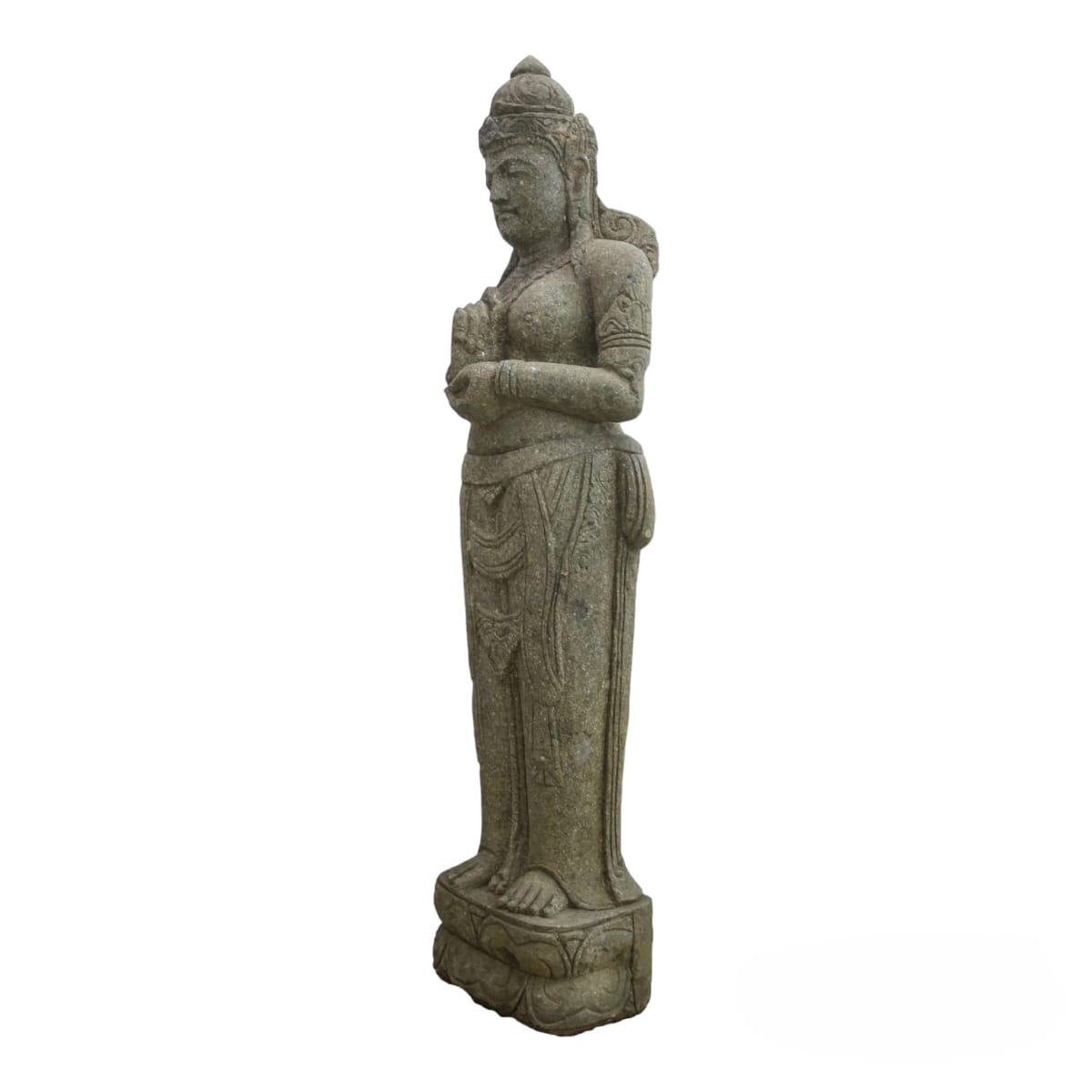 Estátua Dewi Sri Pedra Vulcânica Hijau Natural 127cm