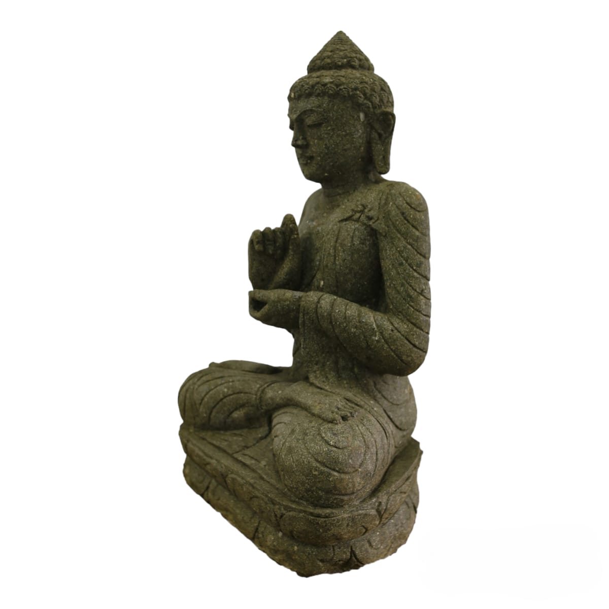 Estátua Buda Grande Escultura Pedra Vulcânica Hijau 80cm #28