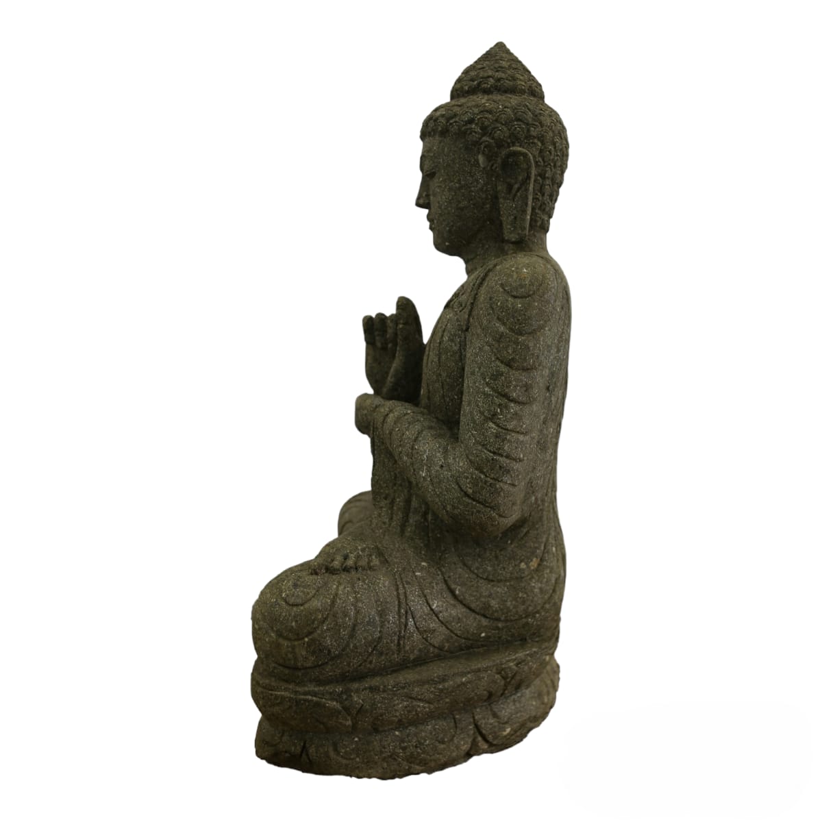 Estátua Buda Grande Escultura Pedra Vulcânica Hijau 80cm #28