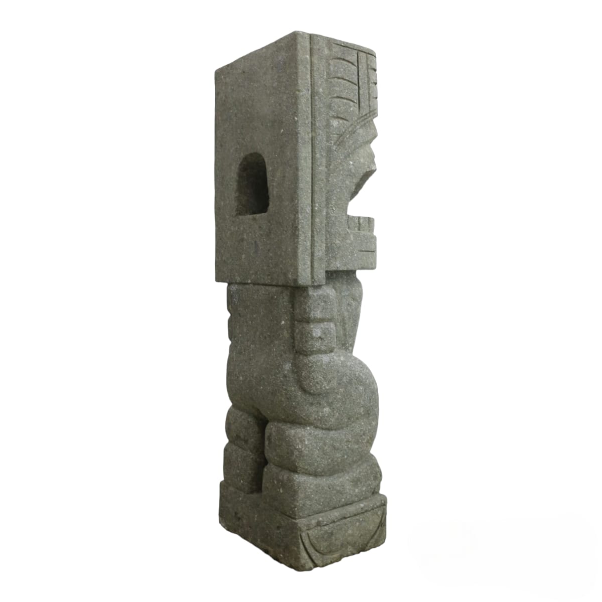 Totem Tiki Pedra Hijau Carranca Pedra Vulcânica Bali 100cm