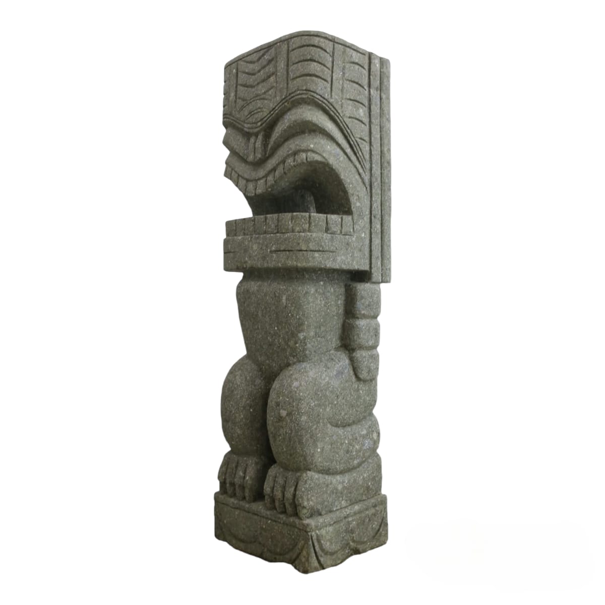 Totem Tiki Pedra Hijau Carranca Pedra Vulcânica Bali 100cm