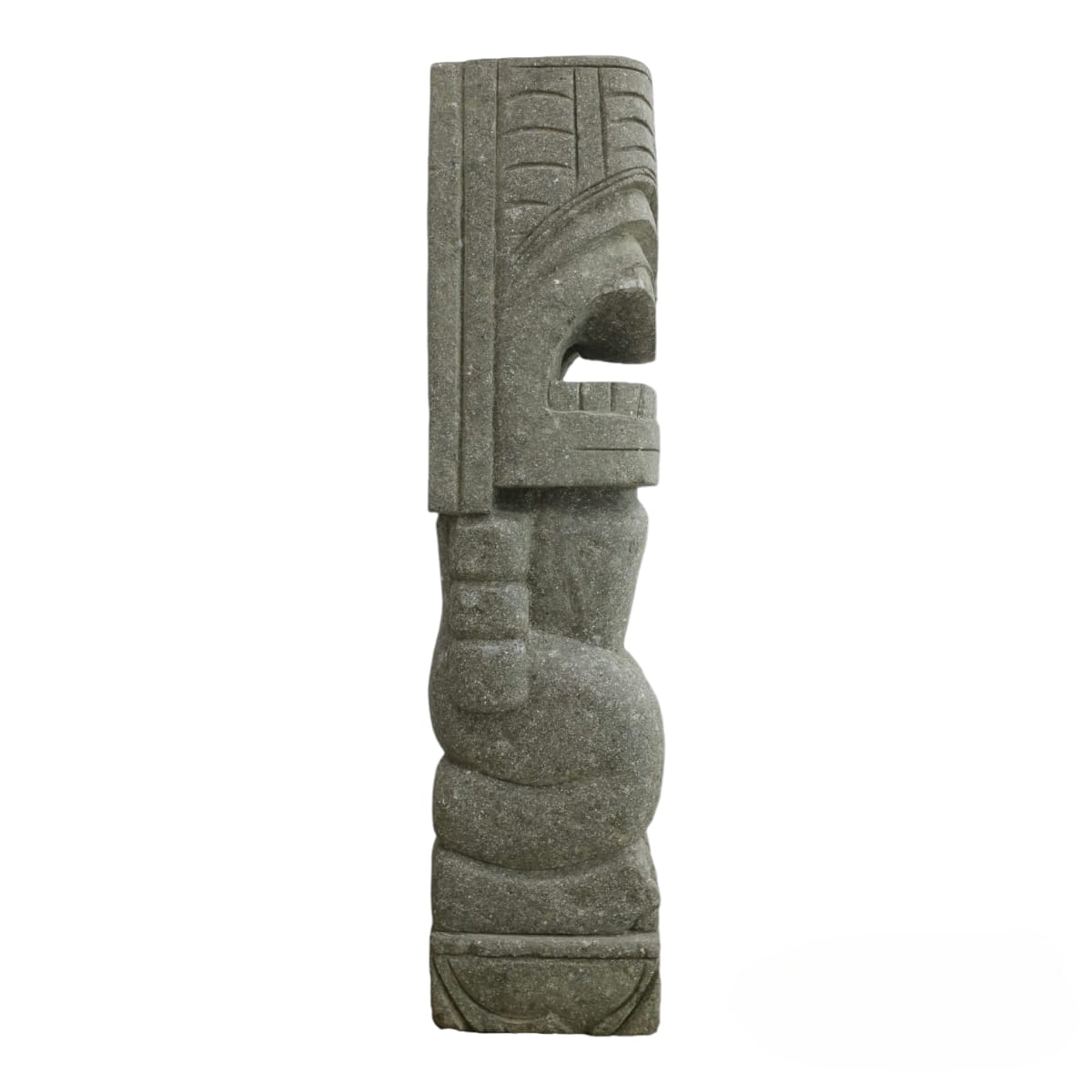 Totem Tiki Pedra Hijau Carranca Pedra Vulcânica Bali 100cm