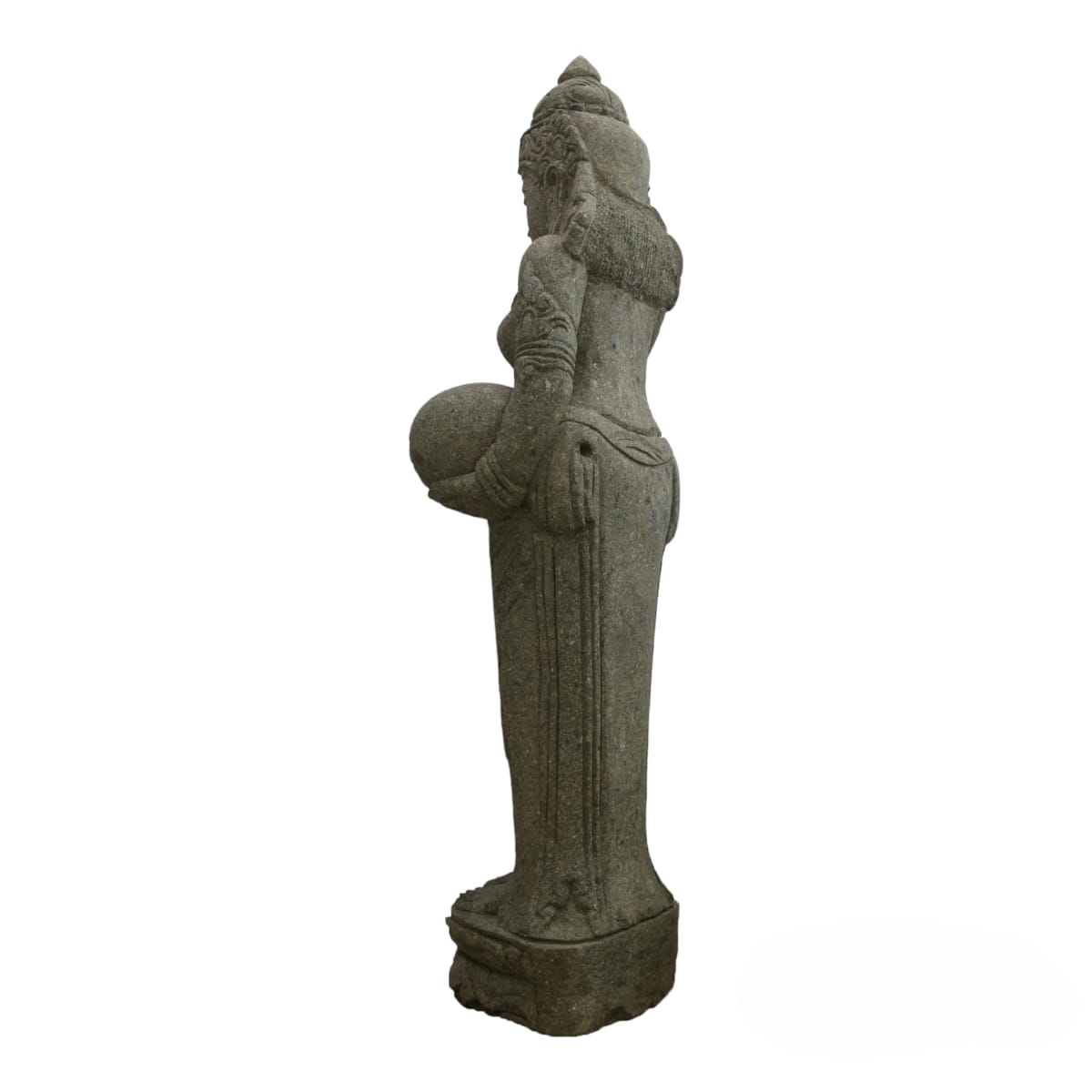 Estátua Pedra Hijau Escultura Dewi Sri Fonte Zen Decor 120cm