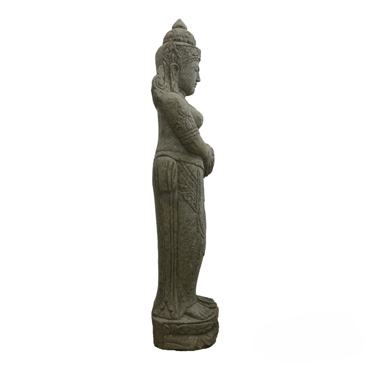 Estátua Pedra Hijau Escultura Dewi Sri Fonte Zen Decor 120cm