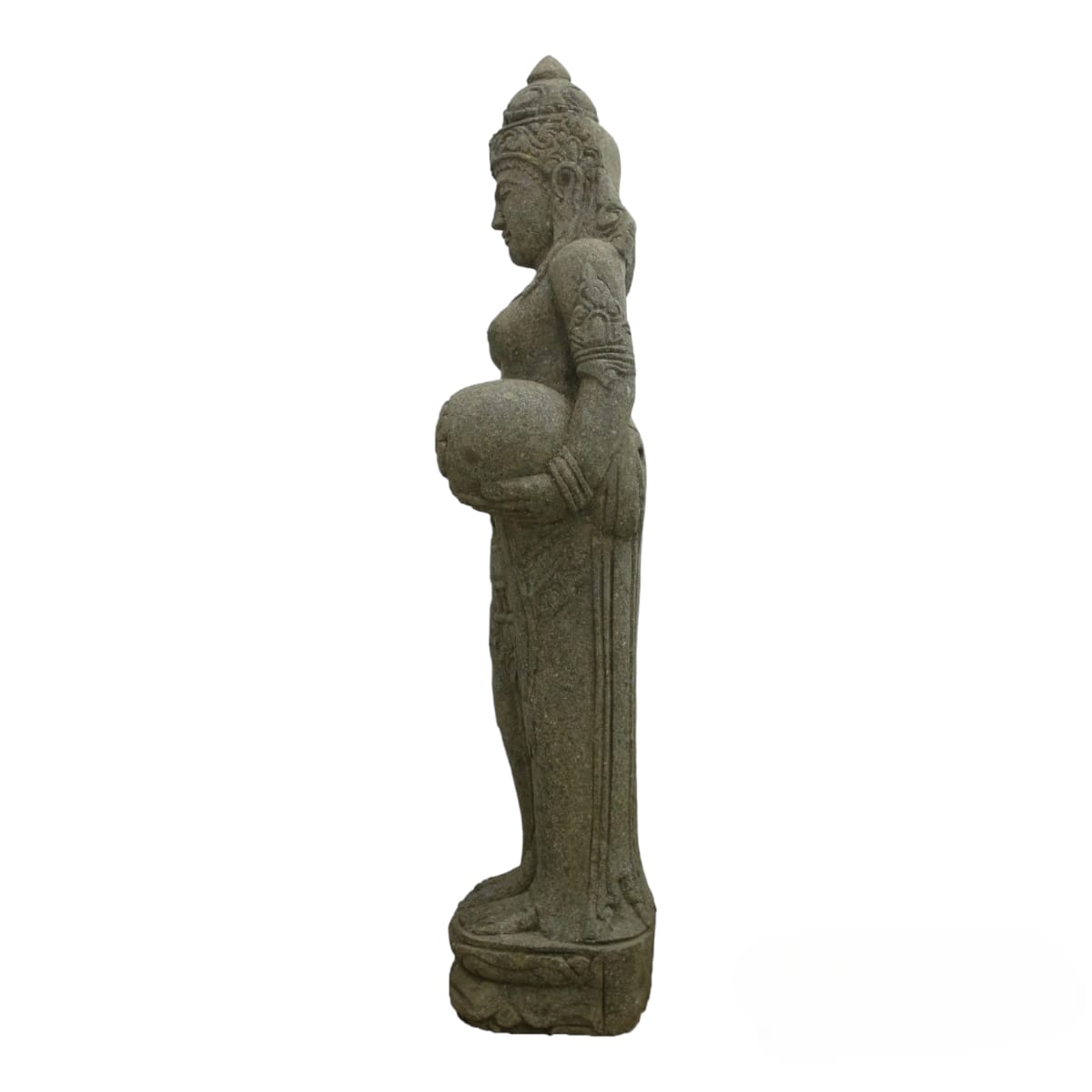 Estátua Pedra Hijau Escultura Dewi Sri Fonte Zen Decor 120cm