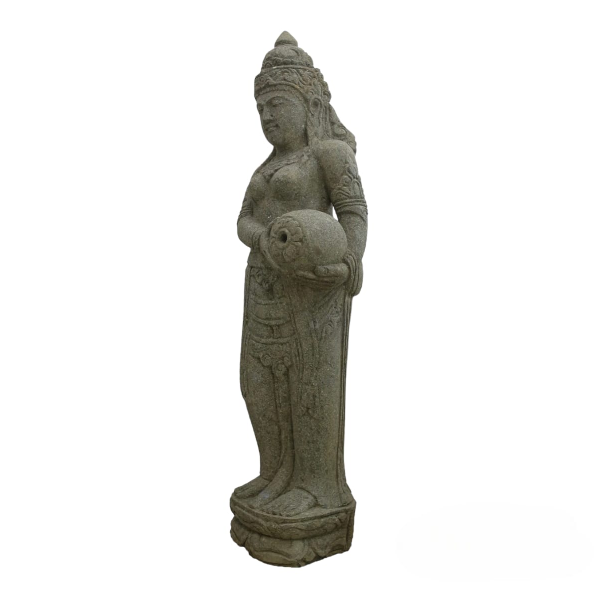 Estátua Pedra Hijau Escultura Dewi Sri Fonte Zen Decor 120cm