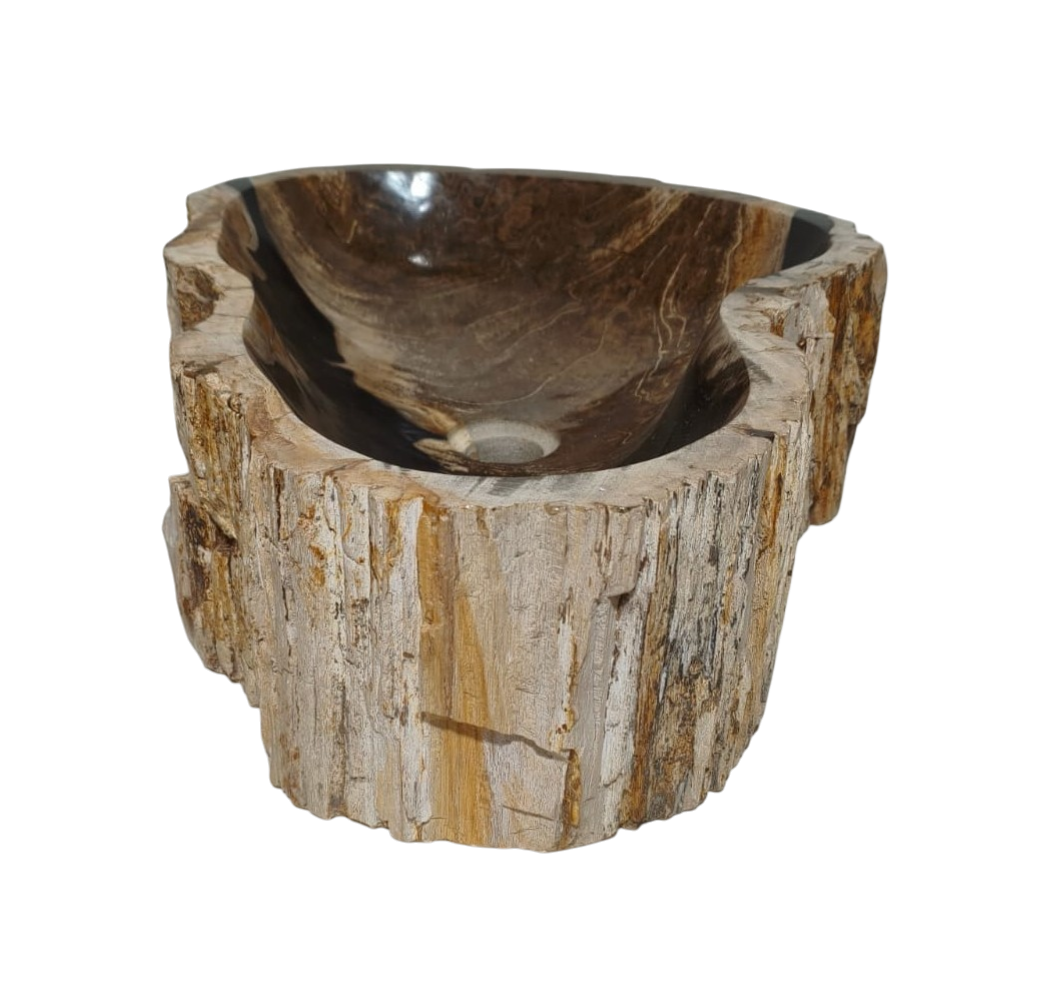 Cuba Sobrepor Apoio Pedra Natural Madeira Petrificada