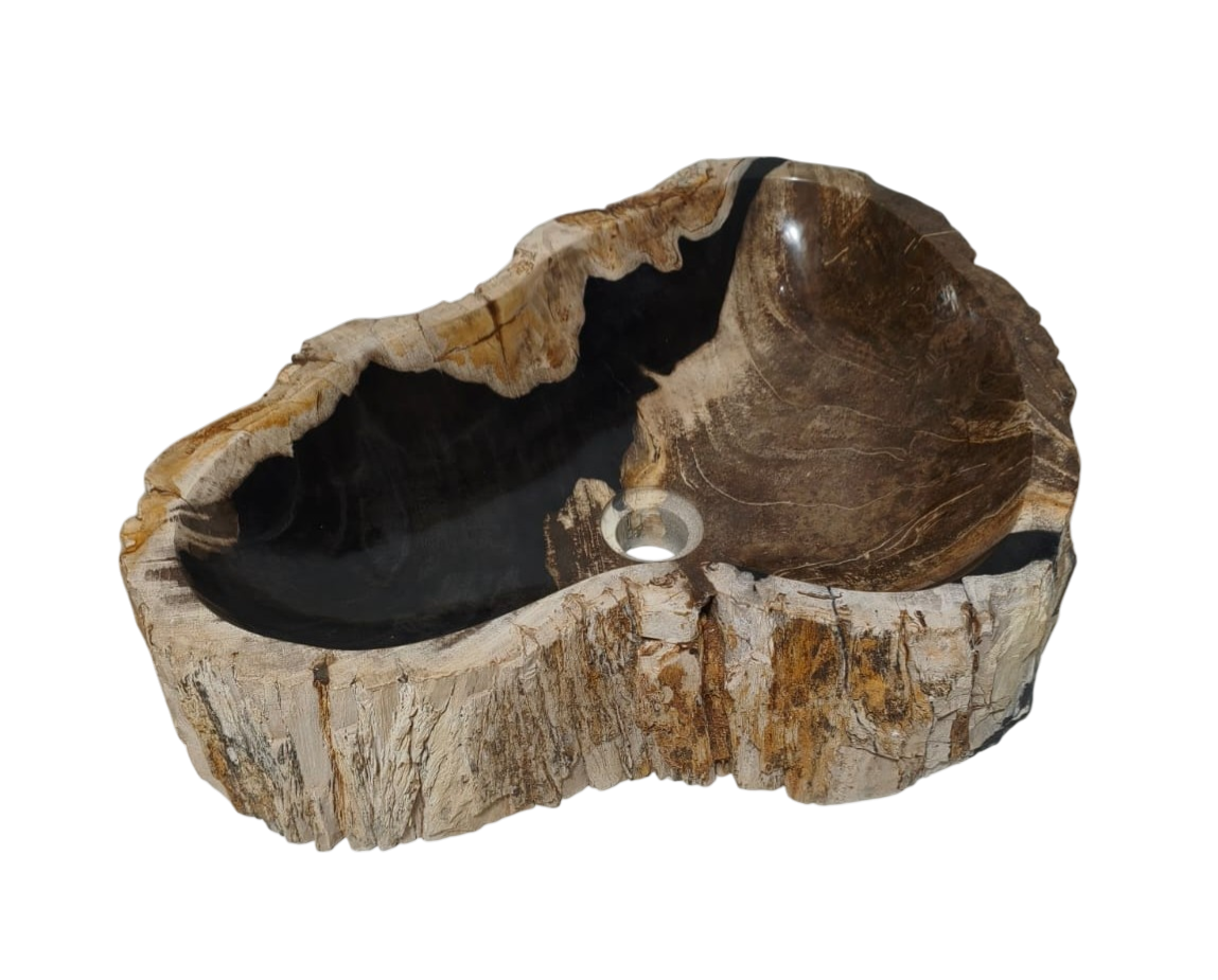 Cuba Sobrepor Apoio Pedra Natural Madeira Petrificada