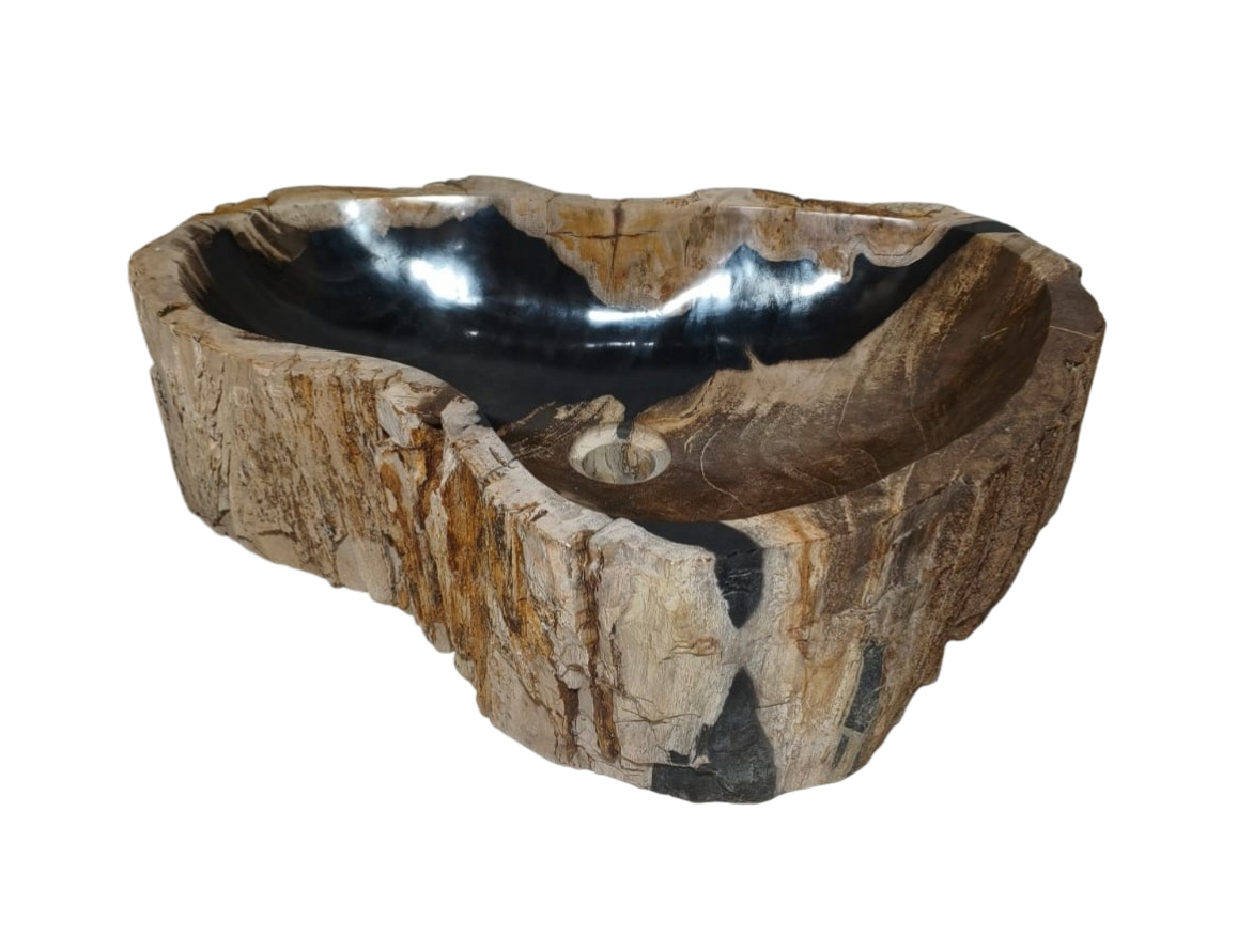 Cuba Sobrepor Apoio Pedra Natural Madeira Petrificada