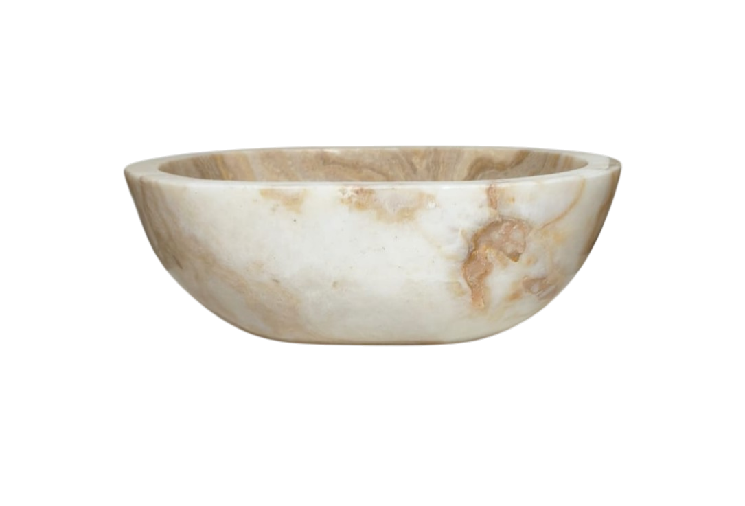 Cuba Lavabo Pedra Rústica Vulcânica Natural Ônix Oval