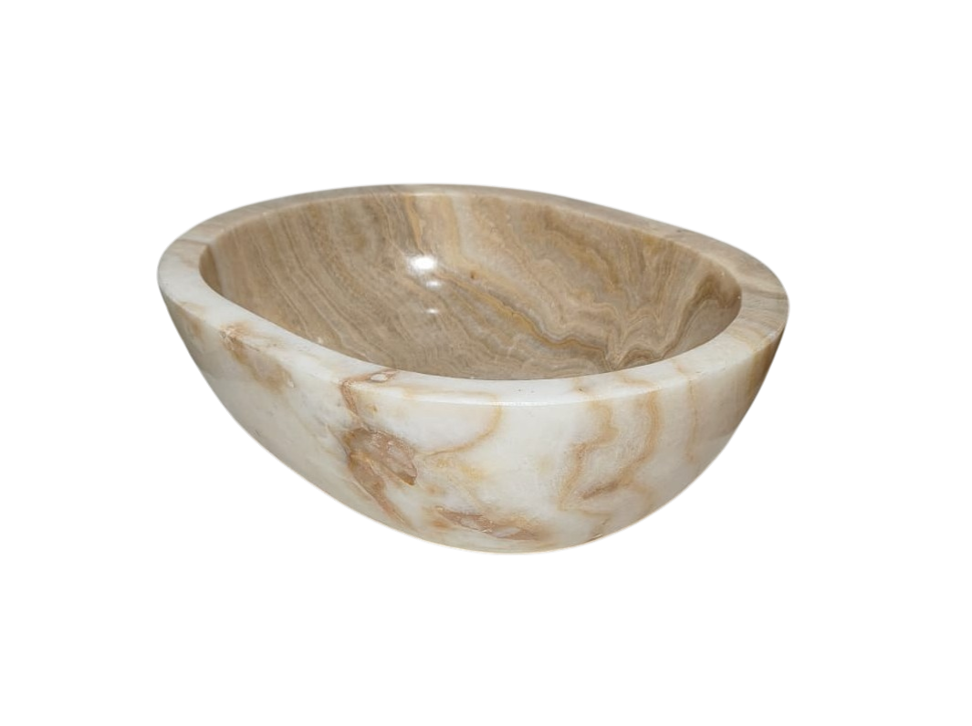 Cuba Lavabo Pedra Rústica Vulcânica Natural Ônix Oval