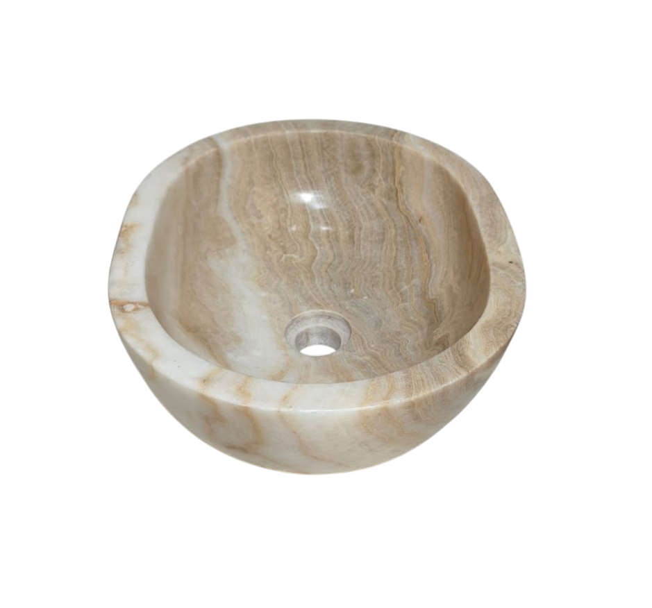 Cuba Lavabo Pedra Rústica Vulcânica Natural Ônix Oval