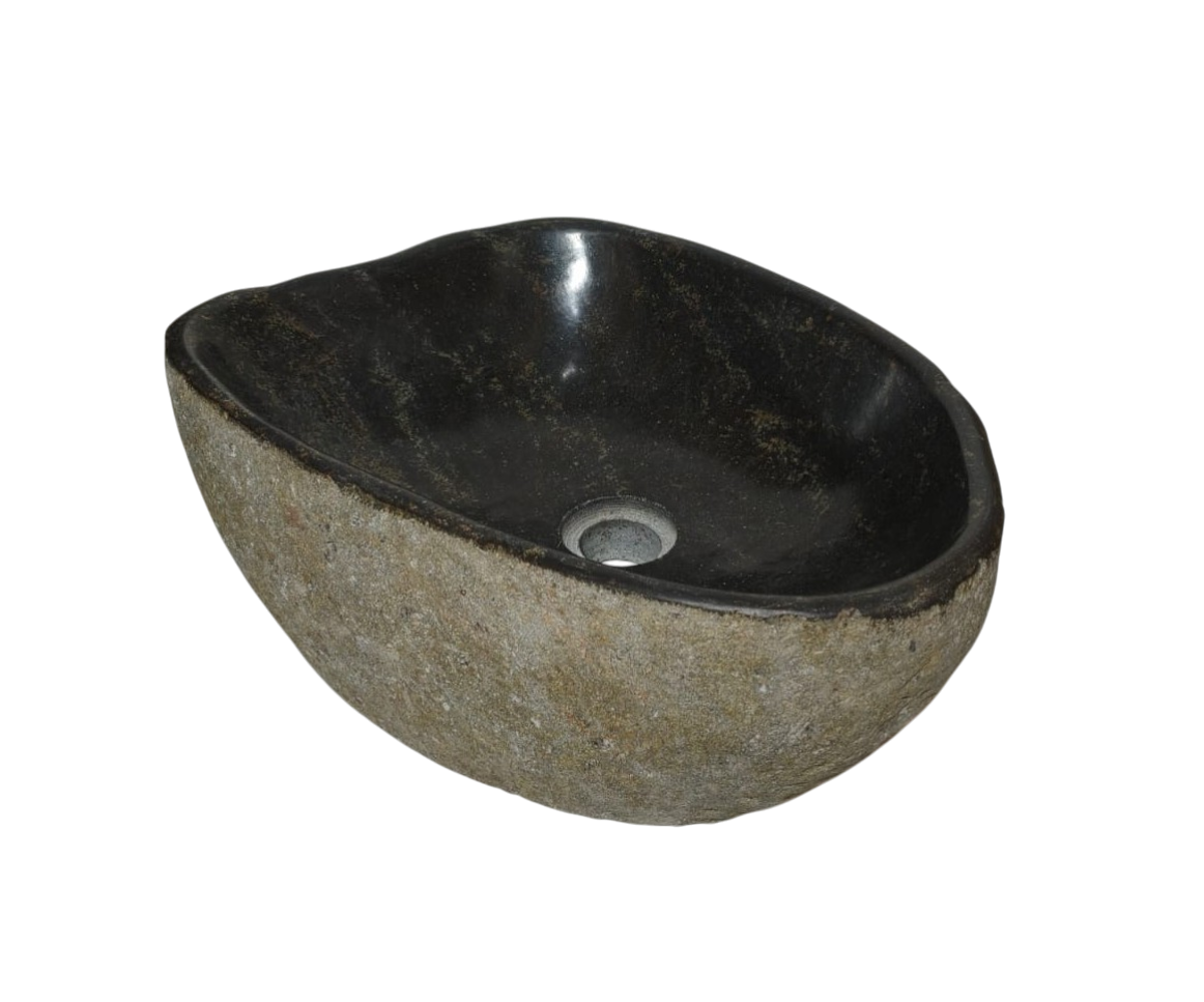 Cuba Lavabo Banheiro Apoio Sobrepor Riverstone Pedra Natural