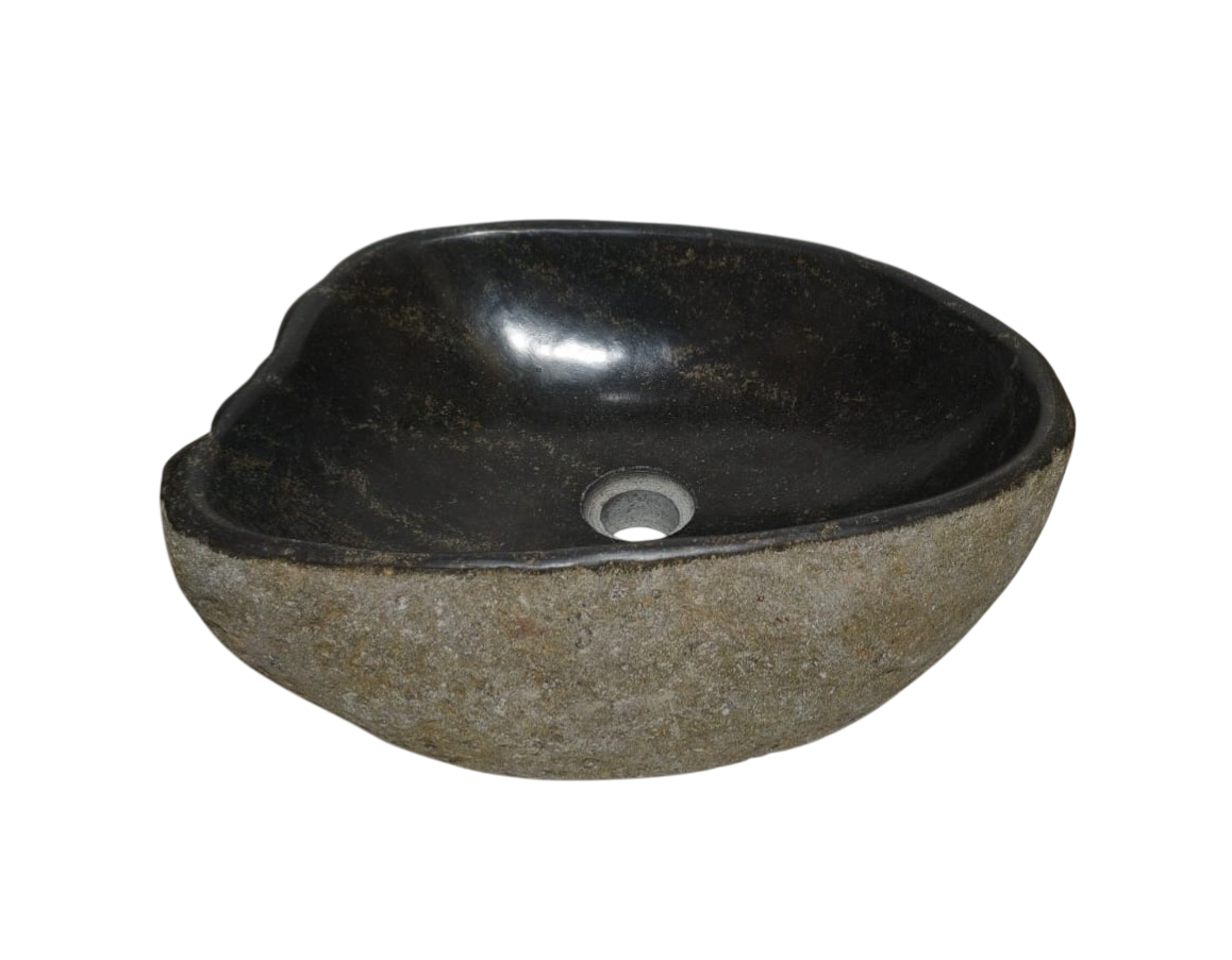 Cuba Lavabo Banheiro Apoio Sobrepor Riverstone Pedra Natural