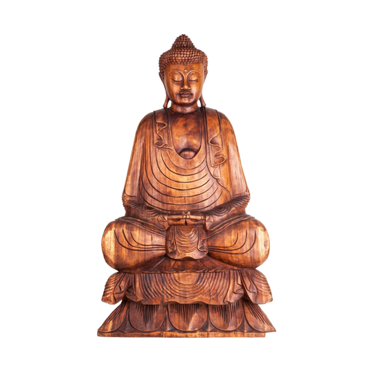 Estatua Buda Decorativa Madera 100cm