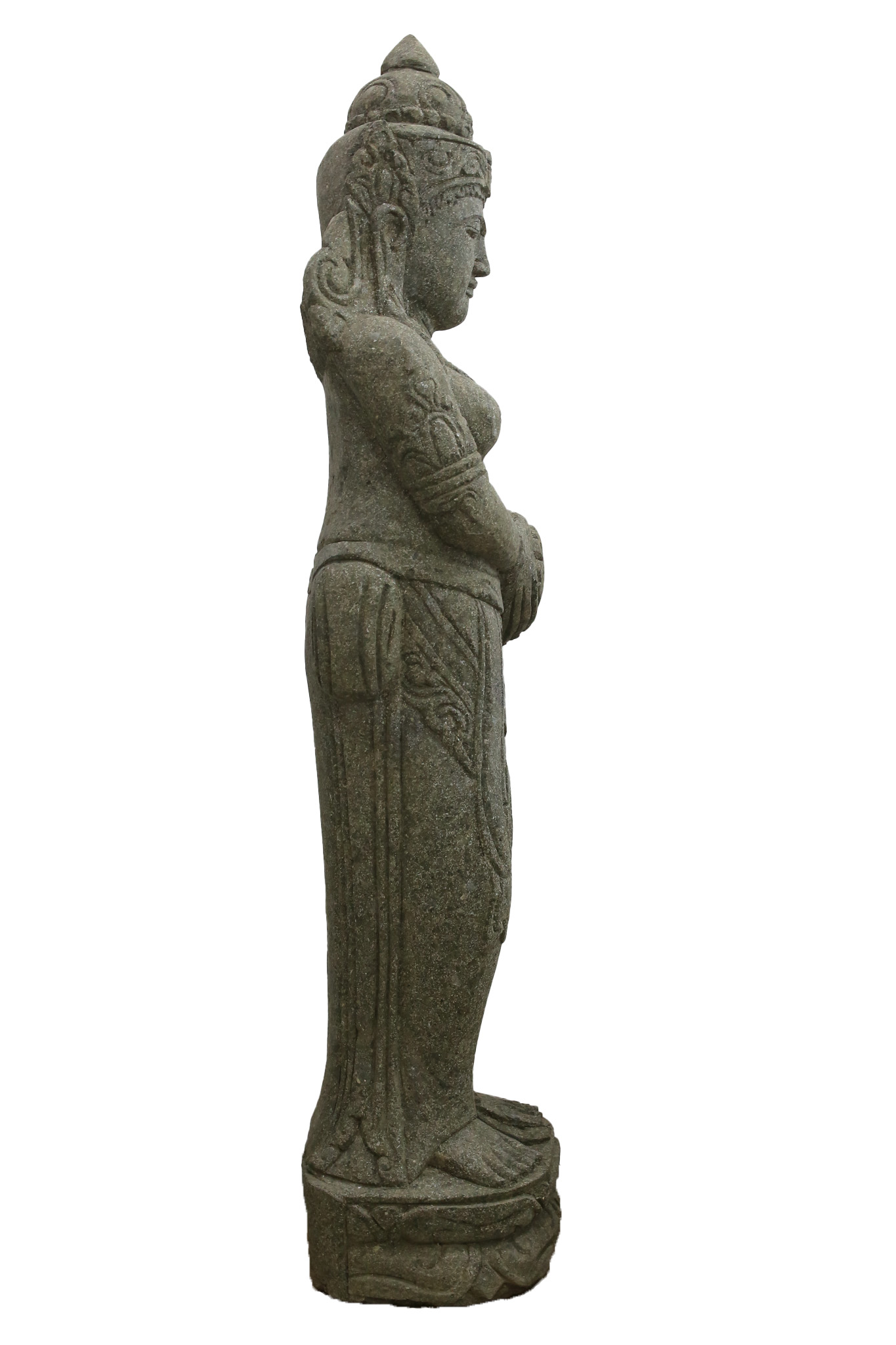 Estatua de piedra Hijau Escultura Dewi Sri Fuente Decoración Zen 120 cm