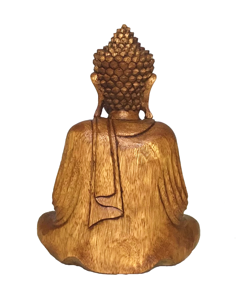 Estátua Buda Decorativo Madeira 30cm