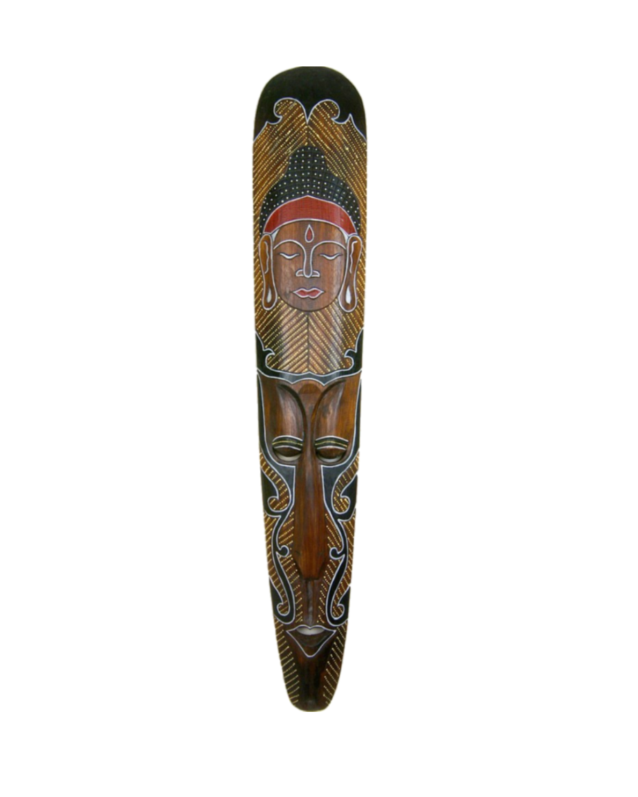 Máscara decorativa de Buda con ceño fruncido de Bali 100 cm