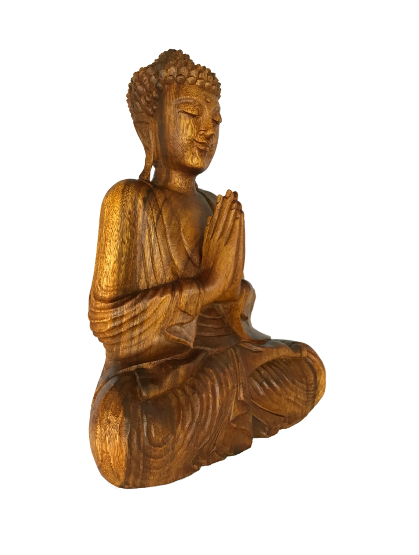 Escultura Buda Decorativa Madera 40cm