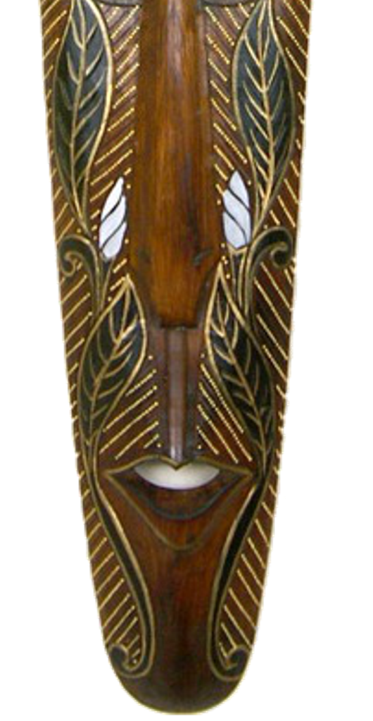 Máscara Carranca Flor Madera Bali 100cm