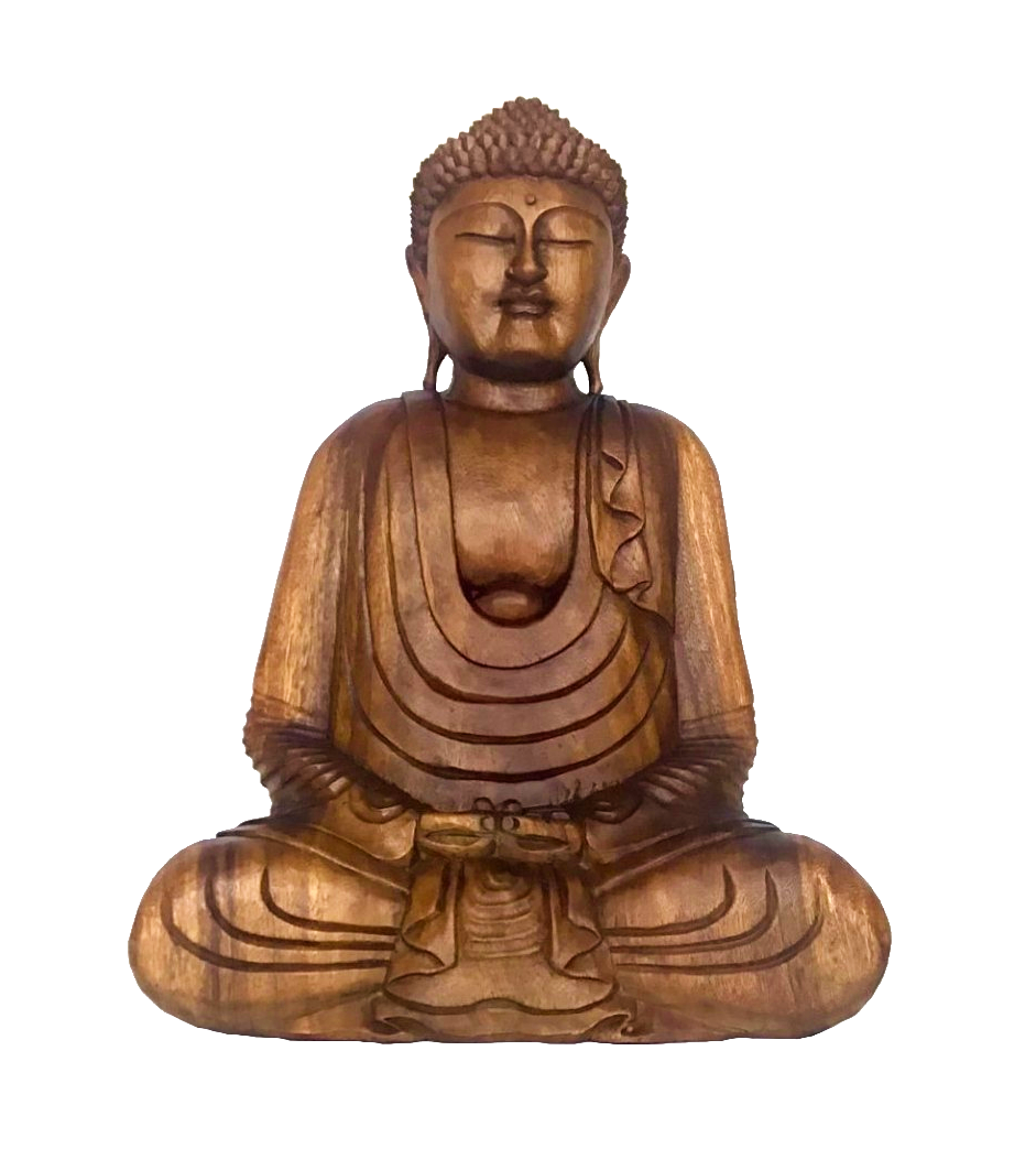 Estátua Buda Decorativo Madeira 60cm