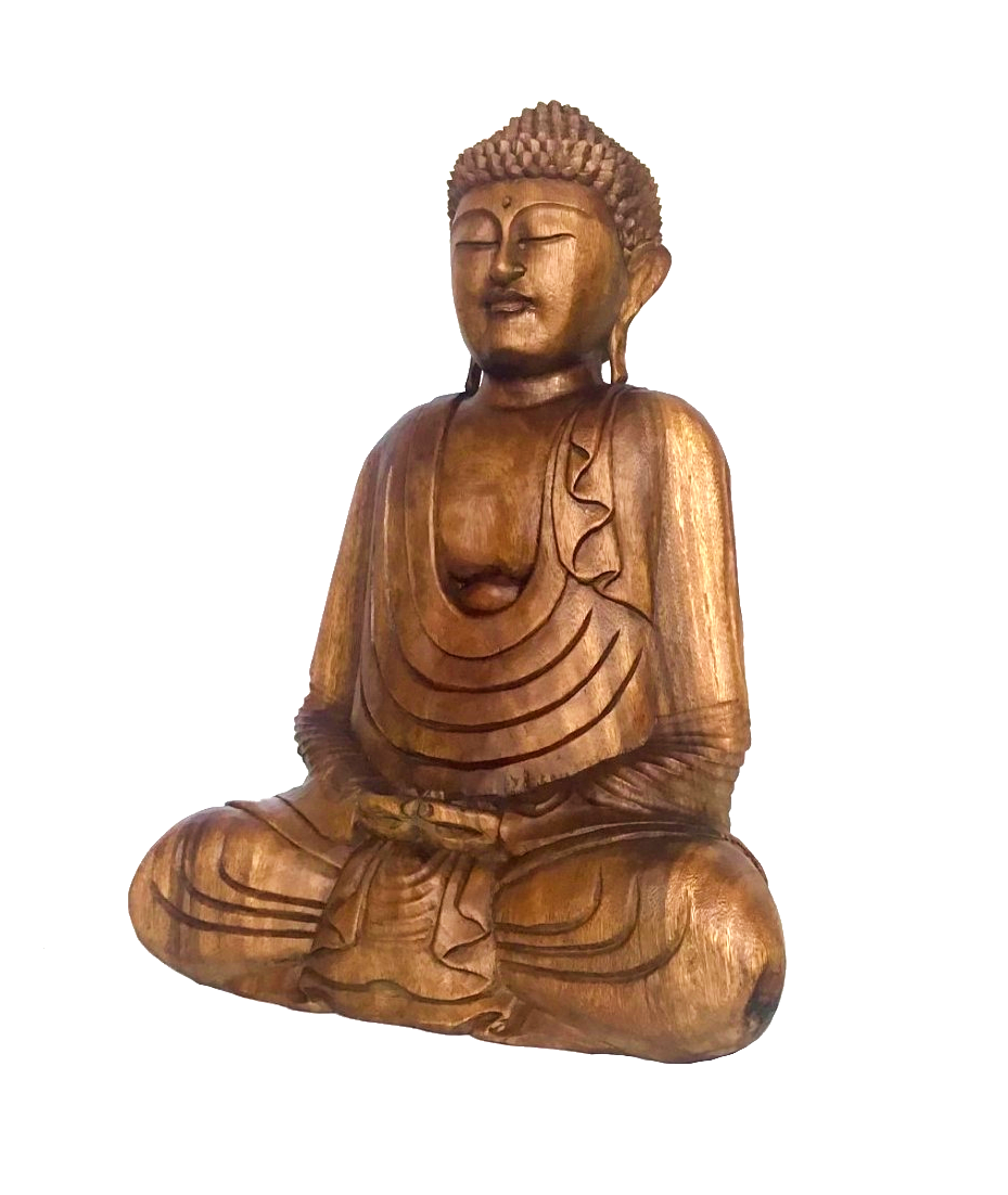 Estátua Buda Decorativo Madeira 60cm
