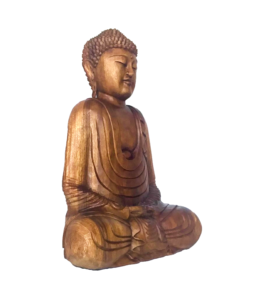 Estátua Buda Decorativo Madeira 60cm