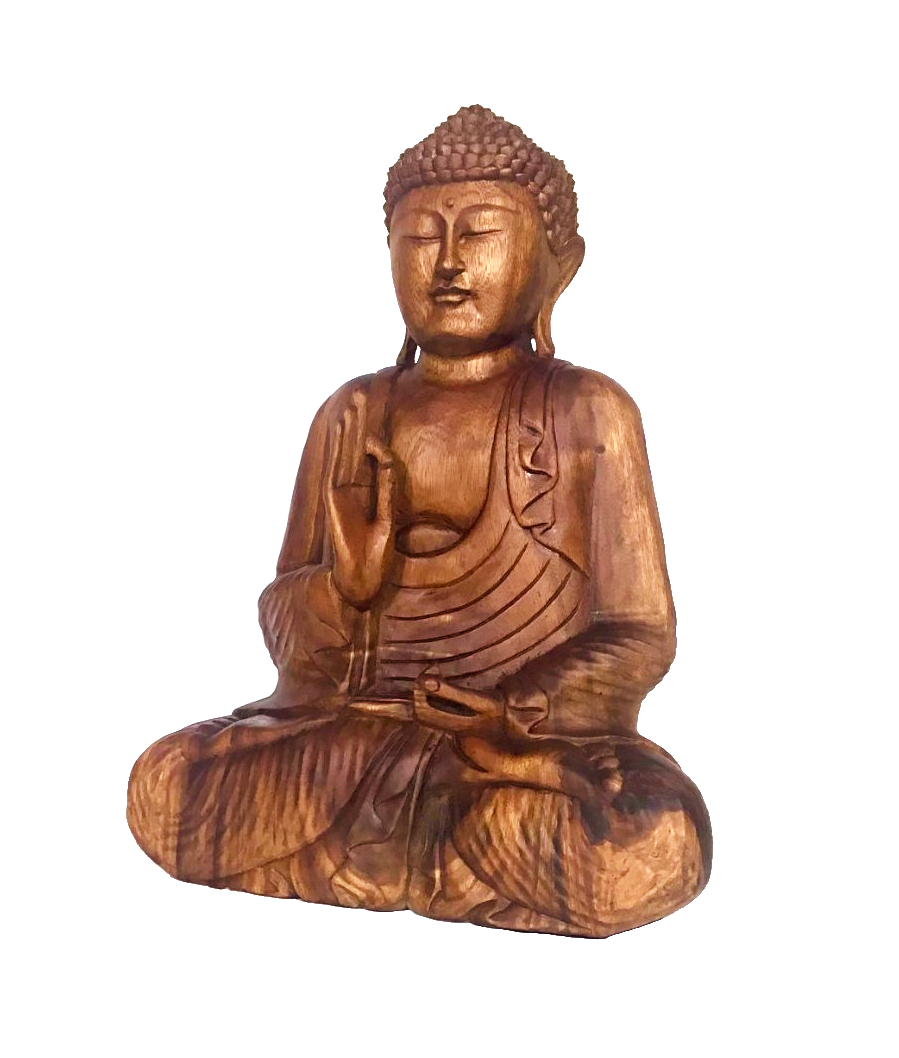 Estátua Buda Decorativo Madeira 60cm